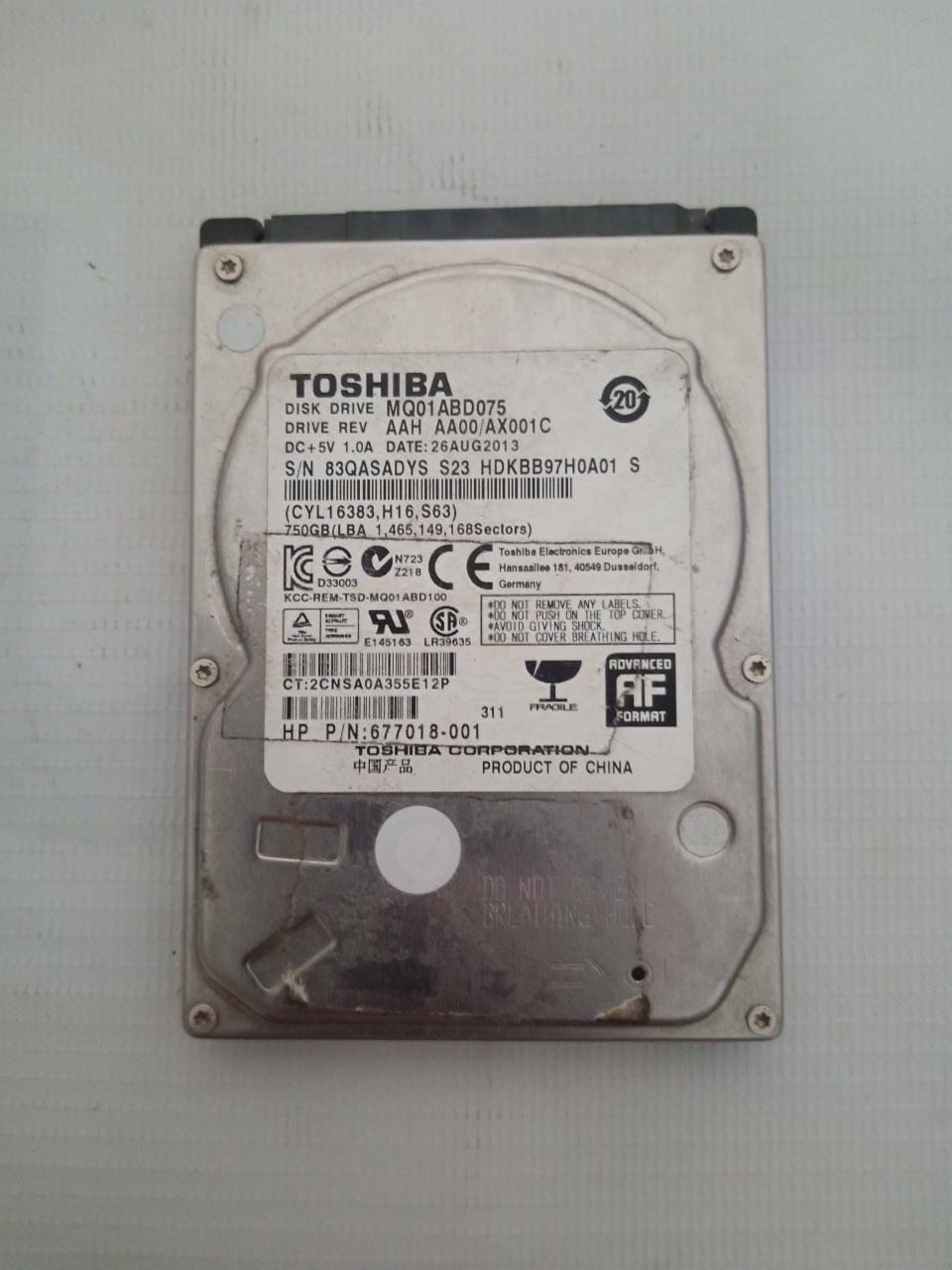 HDD Toshiba 750 Gb Kesehatan 100%